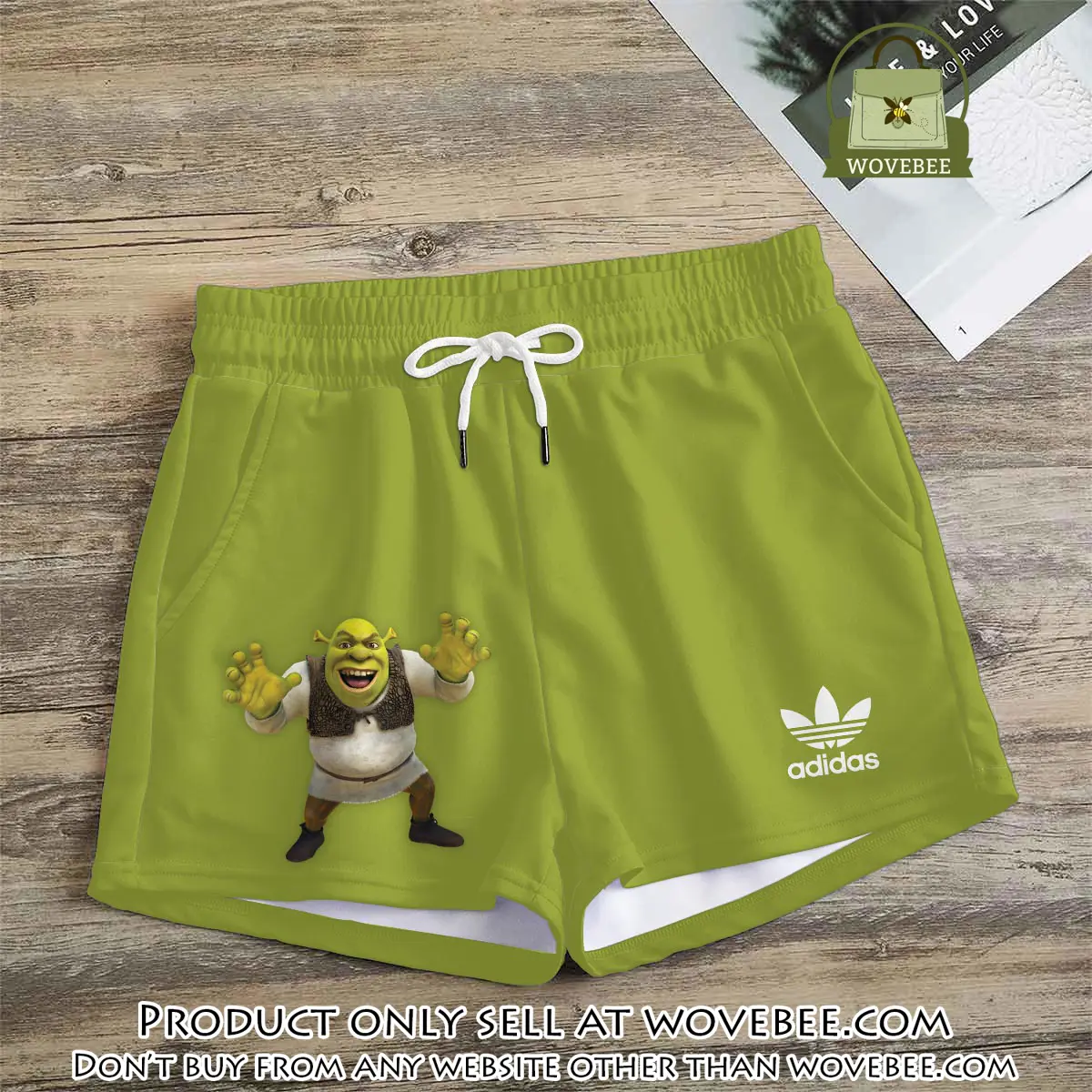 Premium shrek in adidas women shorts lady beach shorts wms1085 wvb1416790